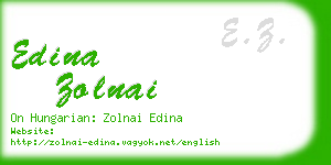 edina zolnai business card